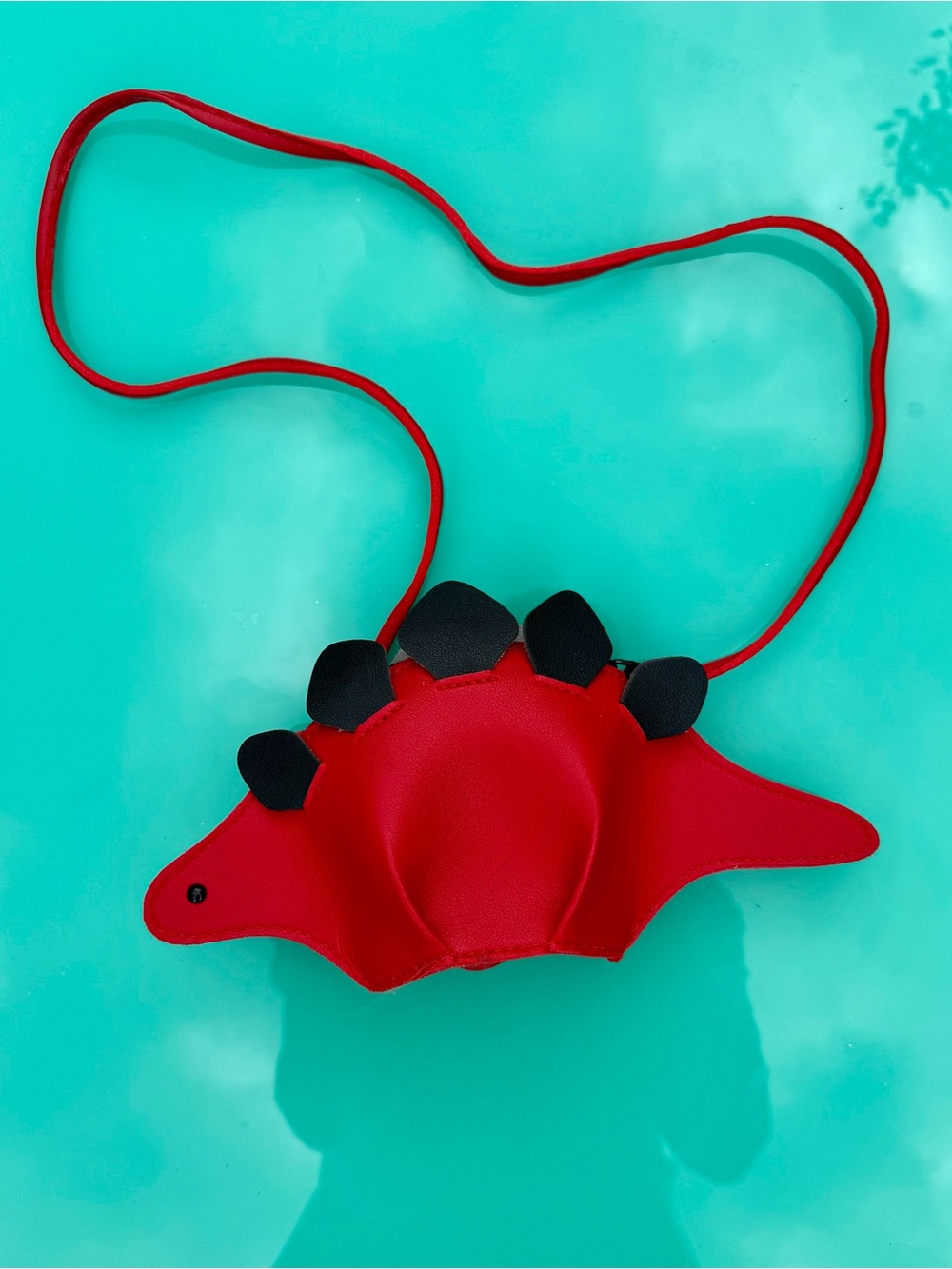 Kids Red Dino Crossbody Bag - Playful Shoulder Purse - Picture 3 of 4